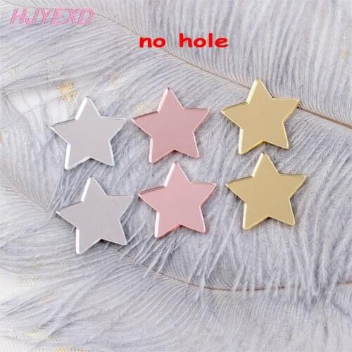 10pcs/lot) AC1620-25mm Acrylic Star For Earring (No stud) Gold/Silver/Rose Mirror DIY Laser Cutout