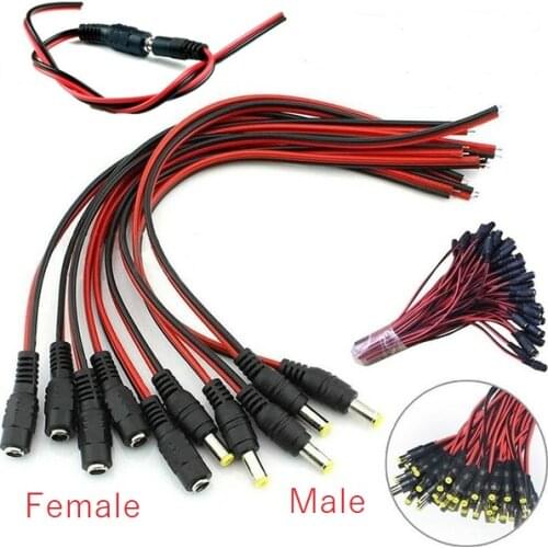 12V 24V DC Power Socket Jack Plug Connector Cable Wire Male Female Connector 5.5*2.1mm