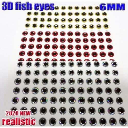 2020new 3D fishing lure eyes fly eyes size:6MM quantity:370pcs/lot choose three color silver,gold,red