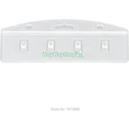 25 pcs Clear Half Card Holder Server Waiter POS Swipe for ID Badge Reel Access Retractable