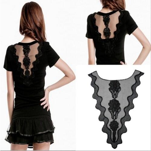 35*30 cm Black Lace Collar Lace Trim Lace Applique Polyester for Clothes Lace Fabric Apparel Sewing