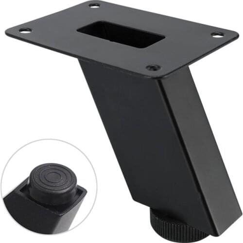 4pcs Adjustable Height Furniture Legs Cabinet Table Legs Black Metal Oblique Pin for TV Cabinet Sofa Foot Level Hardware