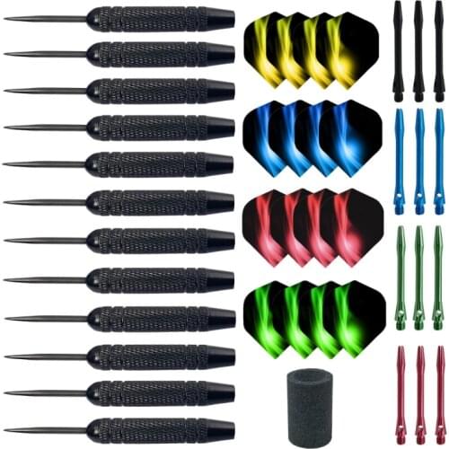 A5KC 12x Professional Darts Steel Tips Aluminum Shafts PET Flight for Dartboard Game