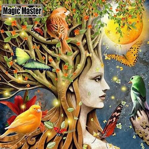 Full Round Drill 5D DIY Diamond Painting "Woman tree" 3D Embroidery Cross Stitch 5D Decor Gift