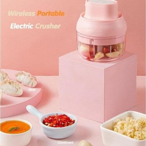 Wireless Portable Electric Crusher 200ml Portable Electric Blender Multipurpose Wireless Mini USB Rechargable vegetables cup