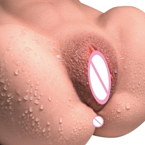 Big Ass Deep Vagina Male Masturbator Double Channel Realistic Woman Ass Vagina Pocket Pussy Sex Toys Sucking Cup For Men
