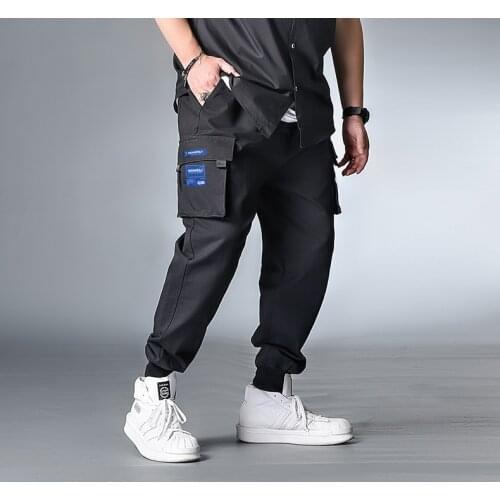 7XL 6XL 5XL XXXXL Plus Size Streetwear Black Harem Pants Men Elastic Waist Punk Pants With Ribbons Casual Slim Jogger Pants Men