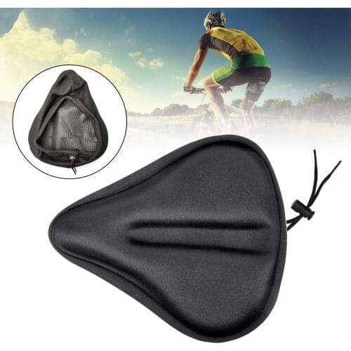 Exercise Bike Seat Gel Cushion Cover Large Wide Bicycle Saddle Pad Ergonomic Design Cycling Riding Seat Accessories Part