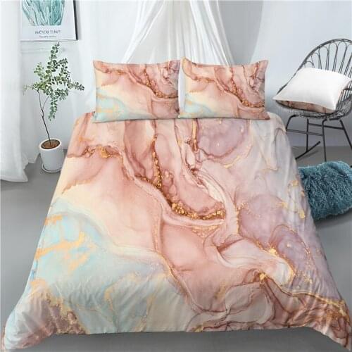 Home Living Luxury 3D Marble Print 2/3Pcs Comfortable Duvet Cover PillowCase Bedding Set Queen and King EU/US/AU Size