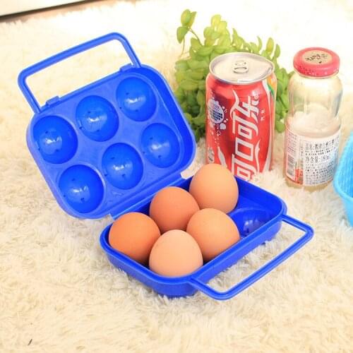 6 Grid Egg Box Outdoor Camping Tableware Portable Kitchen Utensils Camping Picnic BBQ Egg Box Container Egg Storage Boxes 1 Pcs
