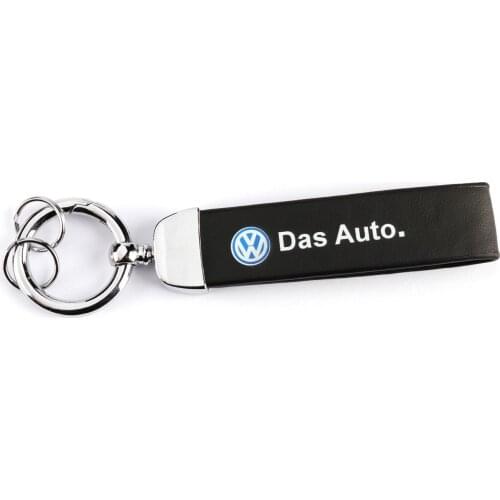 Leather Keychain Keyring Das Auto Logo Key Holder for VW Volkswagen Golf Polo Passat Tiguan Jetta Touran Emblem Decal