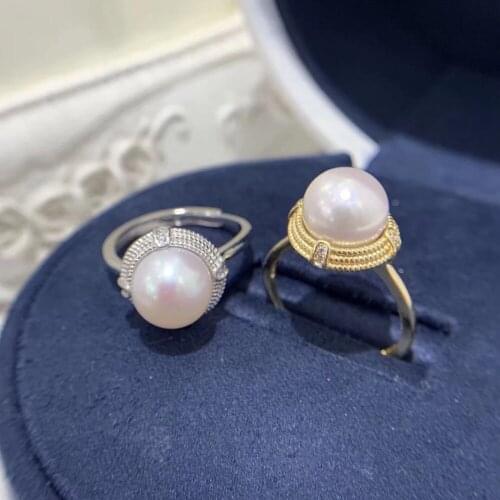 Hot Design 925 Sterling Silver Adjustable Ring Findings Mountings Settings Parts Fittings for Pearls Jade Corals Stones Beads