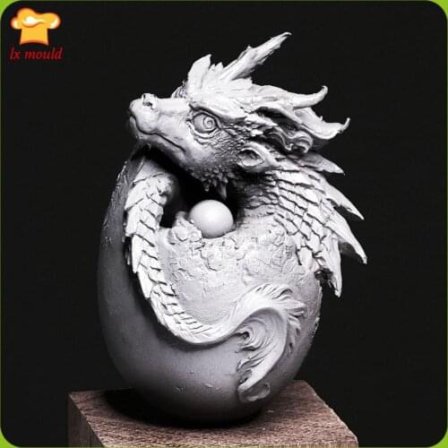 LXYY 3D Dragon Egg Silicone Molds Chocolate Mould Resin Plaster Pendant Decorative Silicone Moulds
