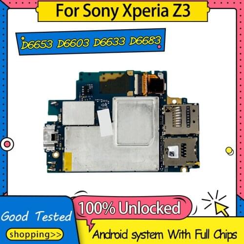 TDHHX 100% Original Unlocked for Sony Xperia Z3 Motherboard,For Sony Z3 D6653 D6603 D6633 D6683 Logic Board with Android System