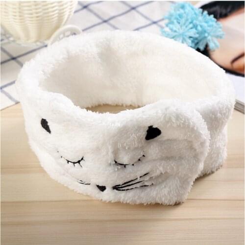 Cute Hair Band Animal Headband Embroidered Cat Furry Comfortable Headband Wash WomenS And Girls Headwear Fashion Adult Solid