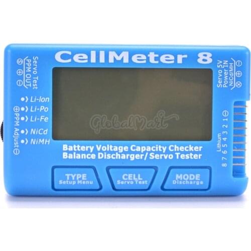 RC CellMeter-8 CellMeter 8 Multifunctional Digital Power Servo Tester 2S-8S Battery Capacity Voltage Checker Meter with LED Backlight For LiPo Li-lon NiMH RC Spare Parts