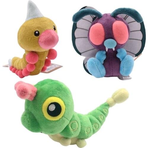 16CM Pokemon Stuffed Plush Animals Toy Caterpie Weedle Butterfree Anime Kawaii Cute Plushie Doll Toys Children Birthday Gifts