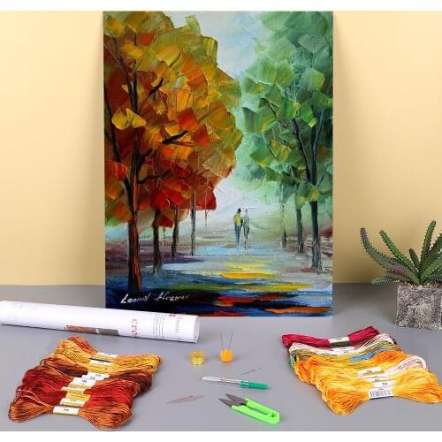 First Date Pre-Printed 11CT Cross-Stitch DIY Embroidery Kit DMC Threads Craft Painting Needlework Handmade Different For Floss