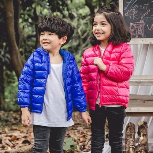 New Winter Clothes Childrens Candy Color Boys Girls Down Jacket Childrens Coat