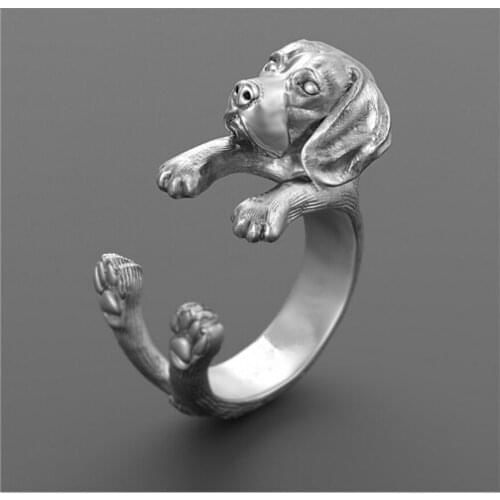 Newest Listed Handmade Beagle Dog Ring Retro Animal Ring Pet Lovers Gift Idea (3 Colors Free Collocation)
