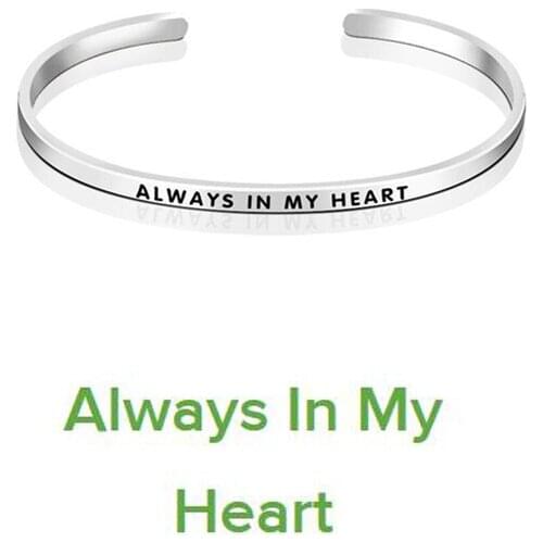 Couple Lover Bangle with 4mm Stainless Steel High Polishing Customized Engraved Always In My Heart Dropshipping