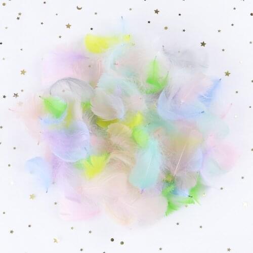 50/100Pcs Makaron Colors Natural Goose feather 5-8CM DIY Jewelry Accessory feathers for Crafts Wedding Party Decoration Plume