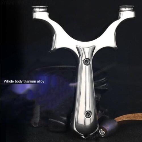 Titanium alloy Slingshot Hunting Catapult High Quality Shooting Sling Shot Outdoor Sport Game with Rubber Band New