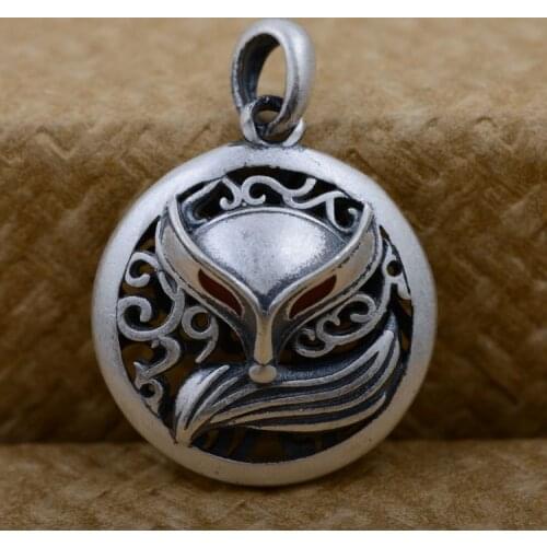 Sterling Silver Fox Silver Pendant S990 wholesale Silver Antique Handmade Silver Pendant Charm matte process