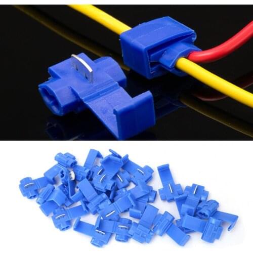 25Pcs no Stripping quick Wiring clip Blue Solderless Quick Splice Snap Wire Connector 0.75-2.5mm/AWG 14 to 18 Wire Connecting
