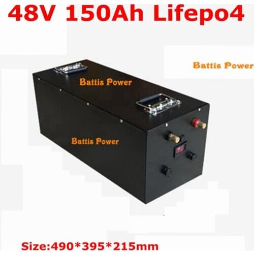 Waterproof 48V 120Ah Lifepo4 48v 150AH Lifepo4 Battery BMS for 4800w 3500w Scooter Bike Golf Cart Solar Energy + 10A Charger