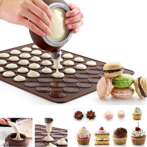 Macaron Baking Decorating Pen Pastry Cream Cake Muffin 3 Nozzle Set Kit Silicone