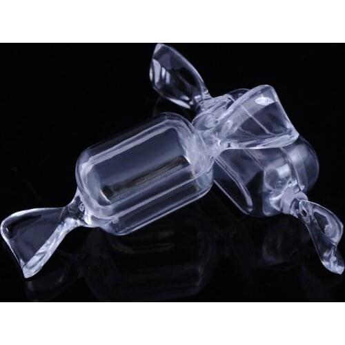 High Quality New Arrival 10Pcs Transparent Clear Plastic Sweet Shaped Candy Boxes Case Storage Container