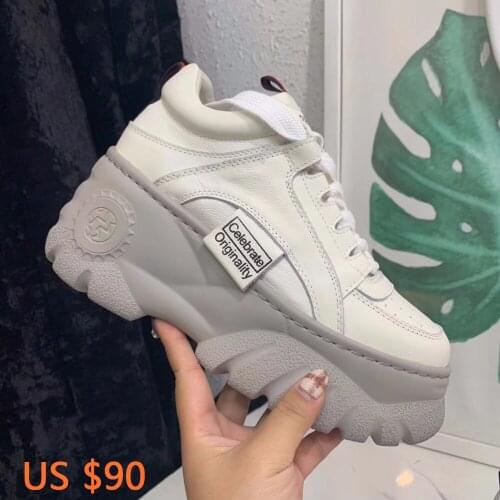 Women Flat Platform Sexy Fashion Wedge Shoes Woman Leather Designer Shoes Super High Quality Casual Boots Wedge Sneakers Women