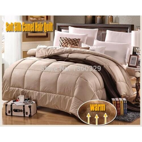 200*230cm Camel Hair Winter Blanket Queen Size Thickening Quilt Double colchas Soft Brushed Printing edredom zara Free Shipping