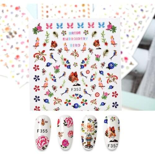 1pc 3d Flowers Nail Stickers Rose Manicure Nail Art Decoration Nail Decals