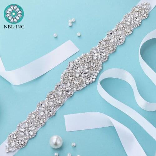 1PC) Bridal rhinestone diamond belt wedding with crystal belt accessories bridal sash for wedding dress WDD1043