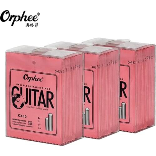 10 Sets Orphee Ukulele Strings KX80 4-String White Nylon Plastic Steel Carbon Fiber Ukulele Guitar Accessories Wholesales