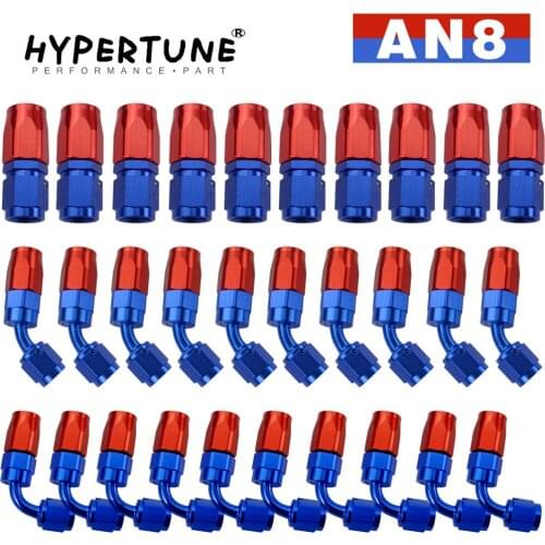 10 Pieces AN8 Oil Fuel Swivel Hose Anoized Aluminum Straight Elbow 45 180 Degree Hose End Oil Fuel Reusable Fitting