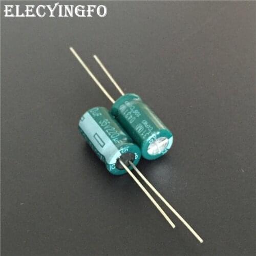 100pcs 220uF 35V220uf TAICON PW Series 8x15mm Low Impedance 35V220uF Aluminum Electrolytic Capacitor