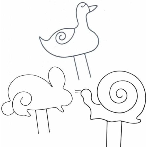 2021 Stable Plant Support Ring Practical Metal Creative Rabbit Shape Flower Support Ring for Home Bonsai Plant Wholesale Hot