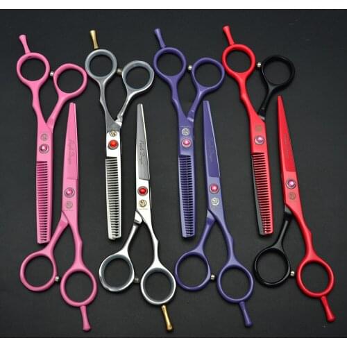 5.5'' 440C Purple Dragon Professional Human Hair Scissors Hairdressing Cutting Shears Thinning Scissors Hair Styling Tool Z1013