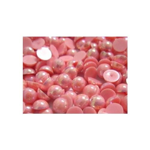 AB color 6mm ABS Pink Plastic Half Round Pearls,Garment Accessory Beads,nail art card making & scrapbooking DIY products