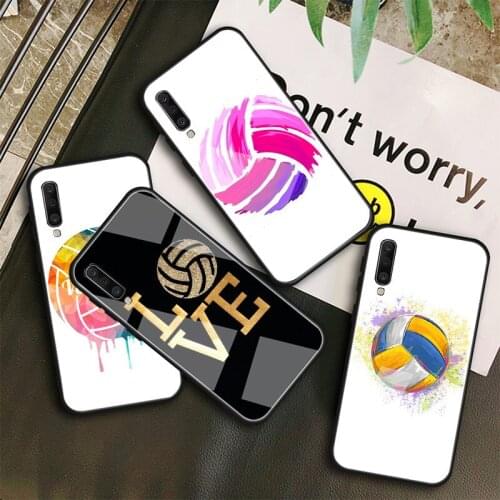 Volleyball Painted Tempered Glass Case For Samsung Galaxy A10S A10E A20S A20E A30S A40 A50S A60 A70 A80 A90 A6 A7 A8 Shell