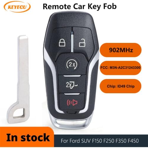 KEYECU Smart Remote Key FSK 902MHz HITAG PRO 49 Chip for Ford SUV F150 F250 2015 2016 2017 FCCID: M3N-A2C31243300 P/N: 16-R8117