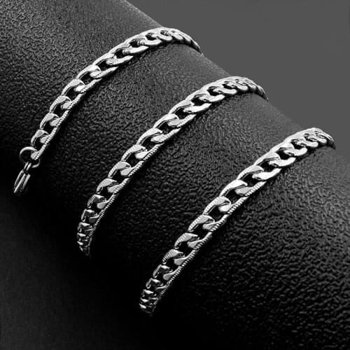 CHIMDOU Classical Necklace Unisex Figaro Chain Jewelry Men Women 2018 Stylish Stainless Steel Silver Color NK Links