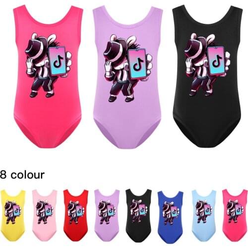 TIK TOK New style European and American style girls swimsuit swimsuit foreign trade childrens one-piece swimsuit