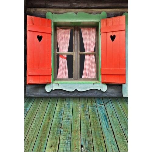 LIFE MAGIC BOX Wrinkle-free Seamless Washable Photo Backdrops Background Studio Wooden Window
