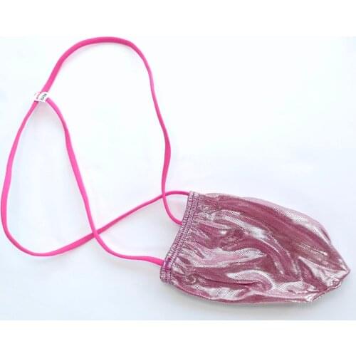 G1426 Mens penis bag sexy pouch gold silver metallic color foiled male tanning bag with waist string