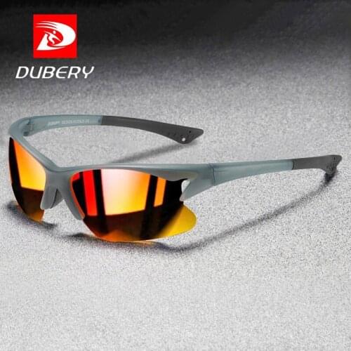 DUBERY Mens Fashion Polarized Sunglasses Semi-frameless Design, Changeable Color Under Strong Light, Outdoor Travel Drivi D458