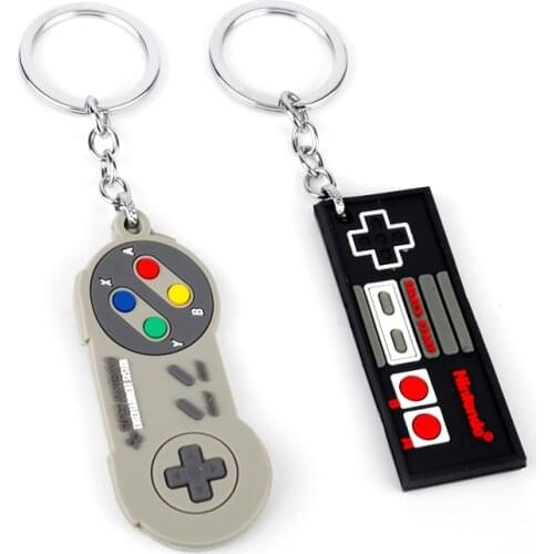 Game Controller Pendant Keychain Women Men Trinket Rubber Key Ring Car Bags Keyholder